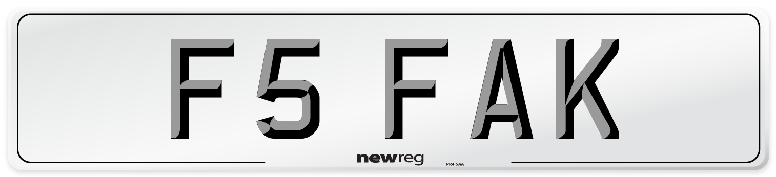 F5 FAK Number Plate from New Reg